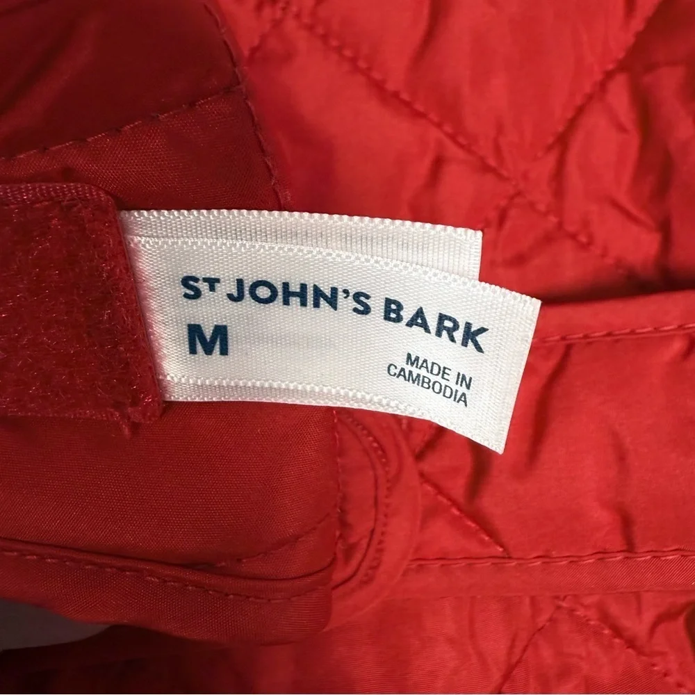 NWT St Johns Bark Quilted Dog Coat Medium Cabaret Red Vest Jacket Pet Dogs